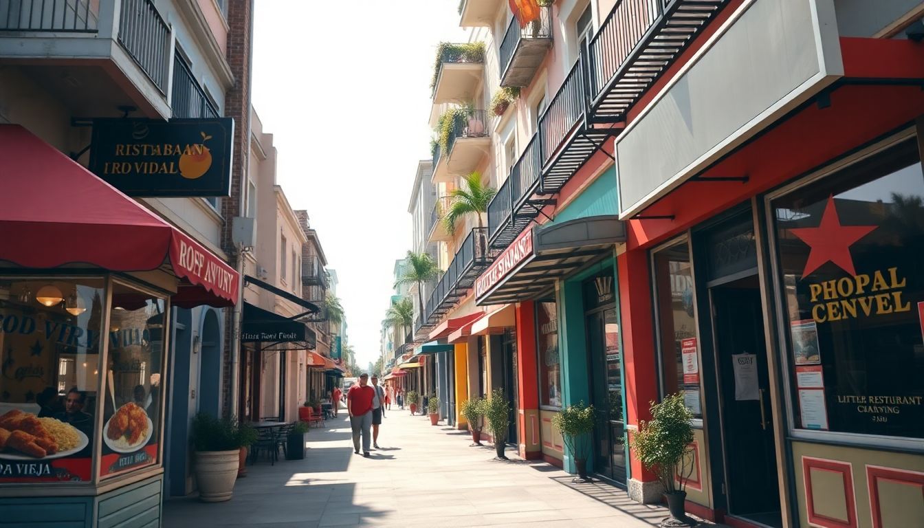 Vibrant Cuban restaurants in Little Havana, Miami.