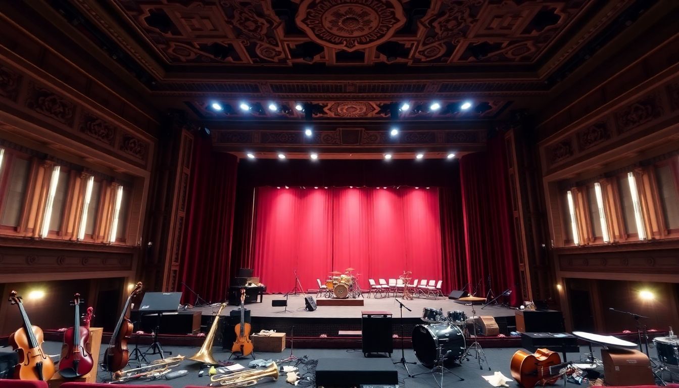 A grand theater stage at the Arsht Center in Miami.