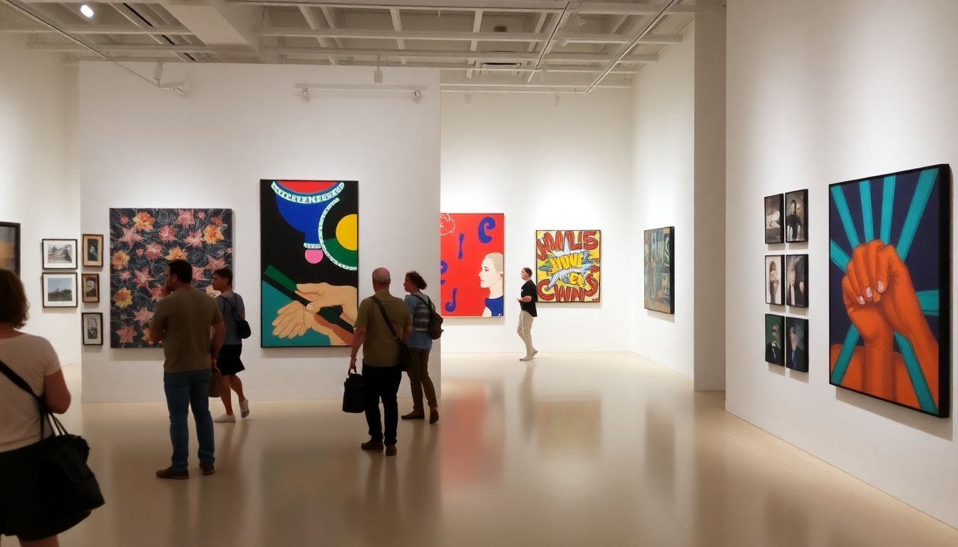 A variety of contemporary art exhibits at the Institute of Contemporary Art in Miami.