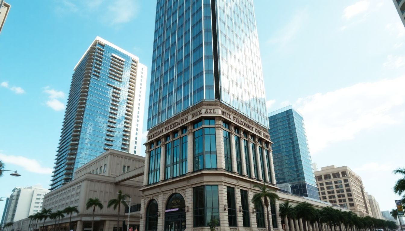 A close-up photo of the iconic Freedom Tower in Miami.